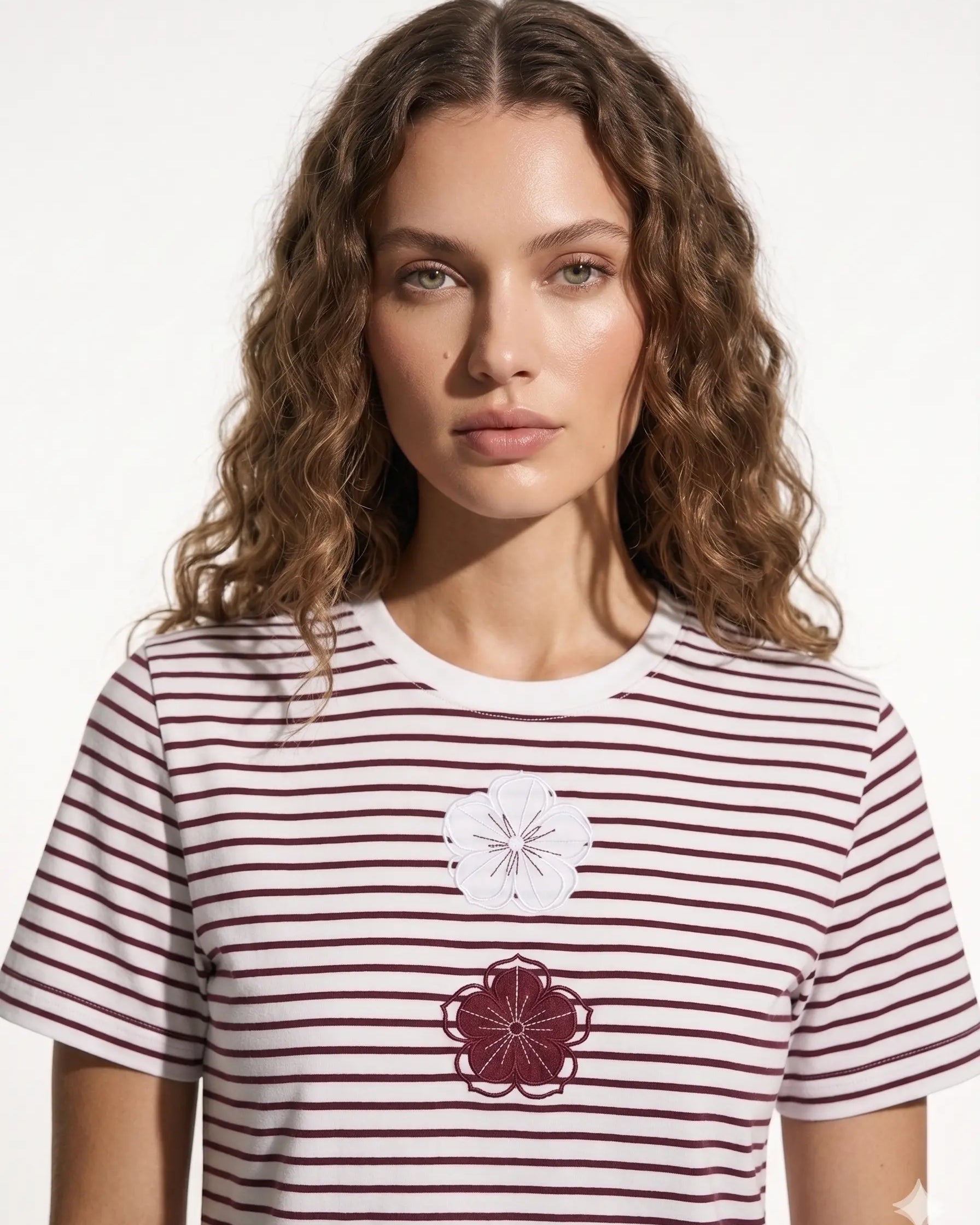 T-Shirt a righe con fiori DORABELLA