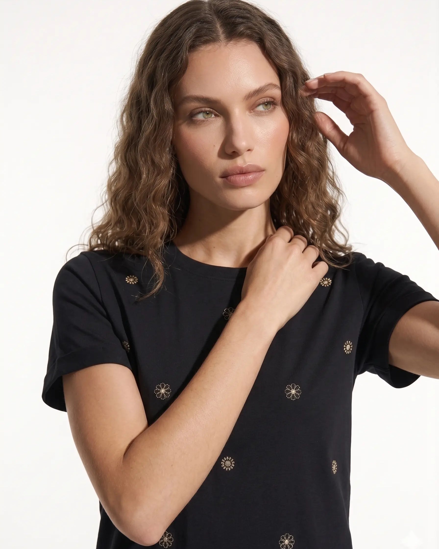 T-Shirt con Margherite DORABELLA