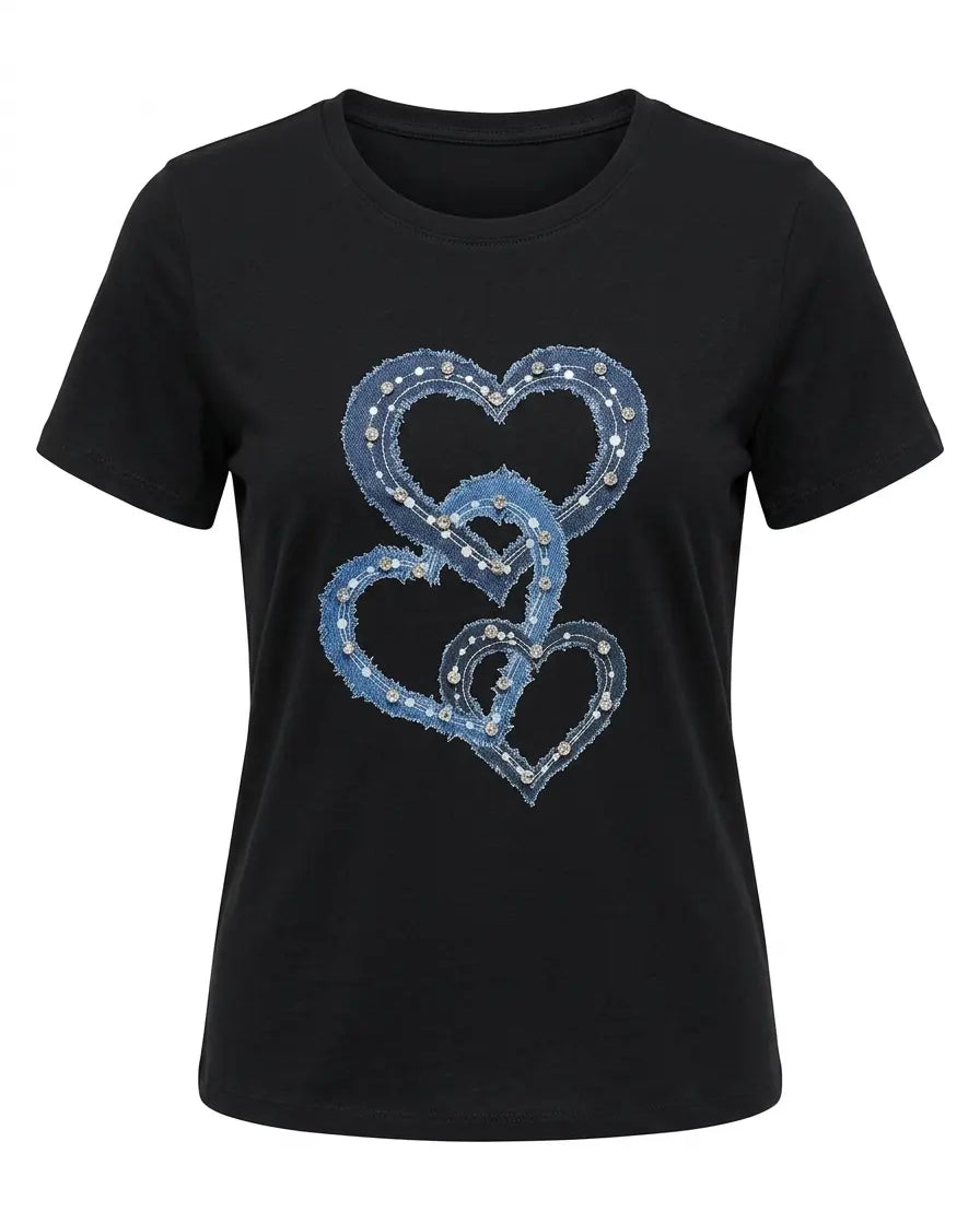 T-shirt Denim Hearts DORABELLA