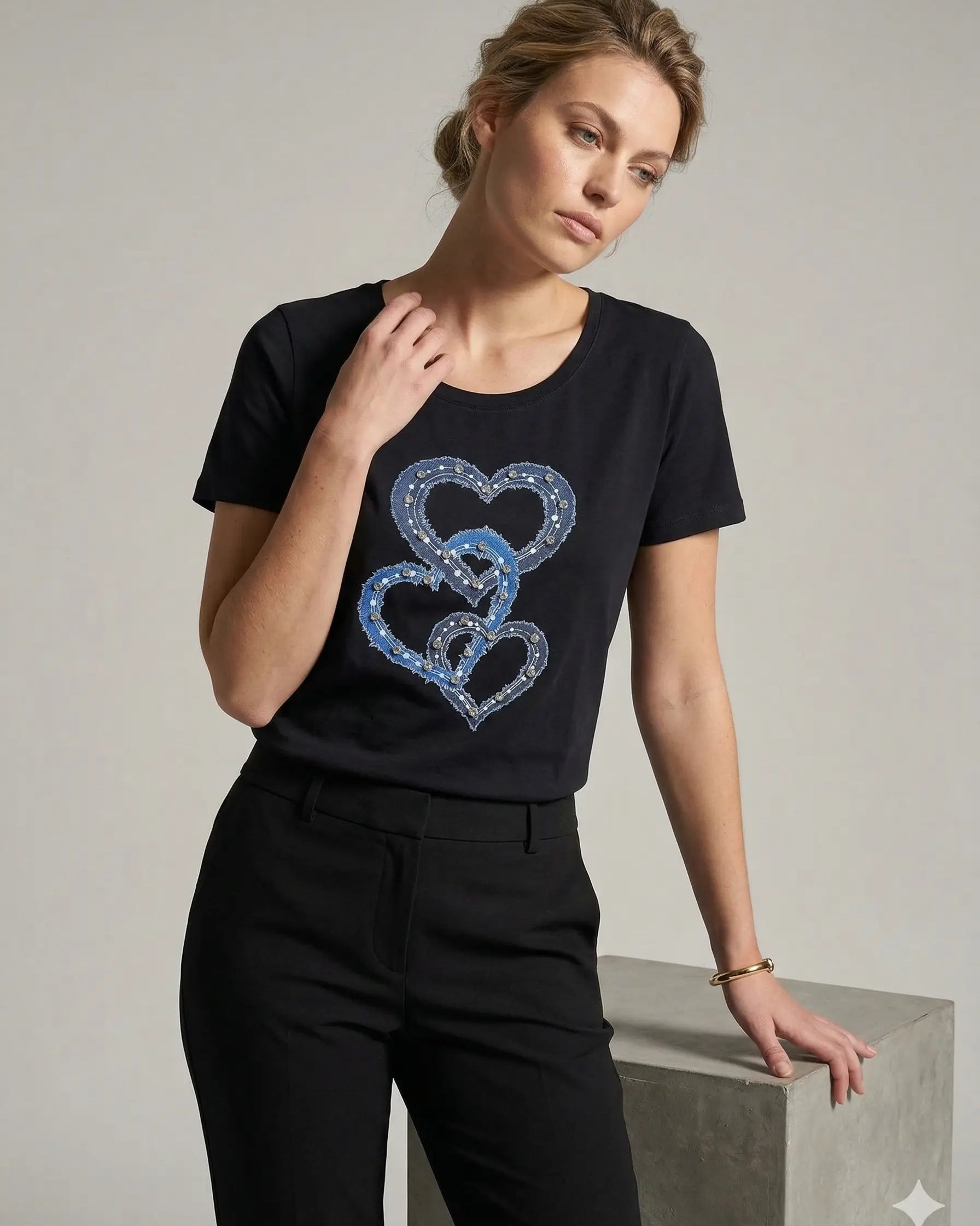 T-shirt Denim Hearts DORABELLA