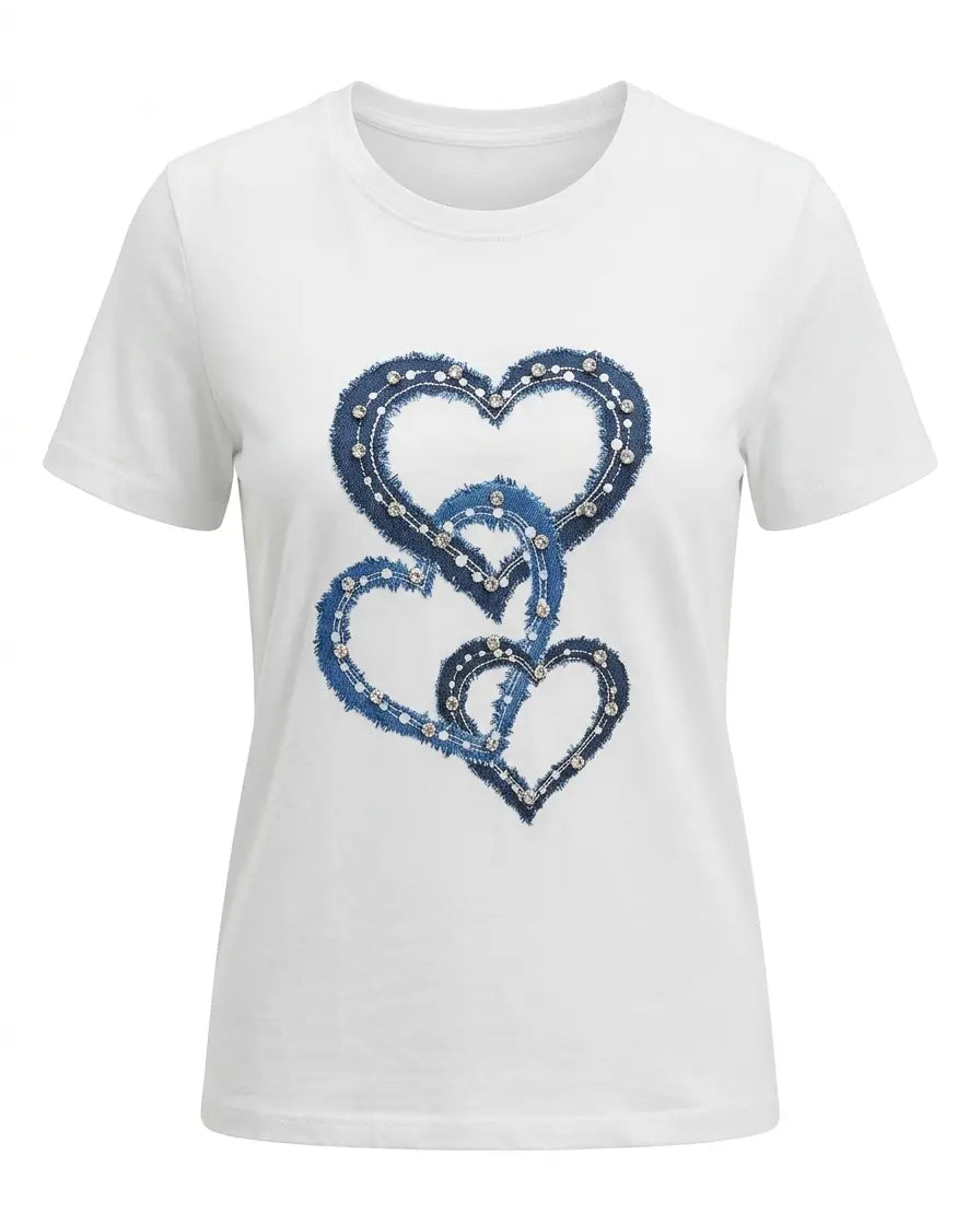 T-shirt Denim Hearts DORABELLA