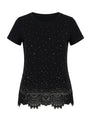 T-shirt Pizzo e Pioggia di Strass DORABELLA
