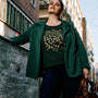 T-shirt a maniche lunghe con motivo a stampa animalier a contrasto MILITARE DORABELLA PIU'