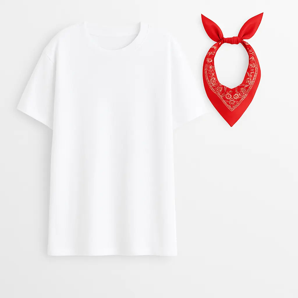 T-shirt bianca oversize con accessorio foulard stile bandana Unica by Dorabella