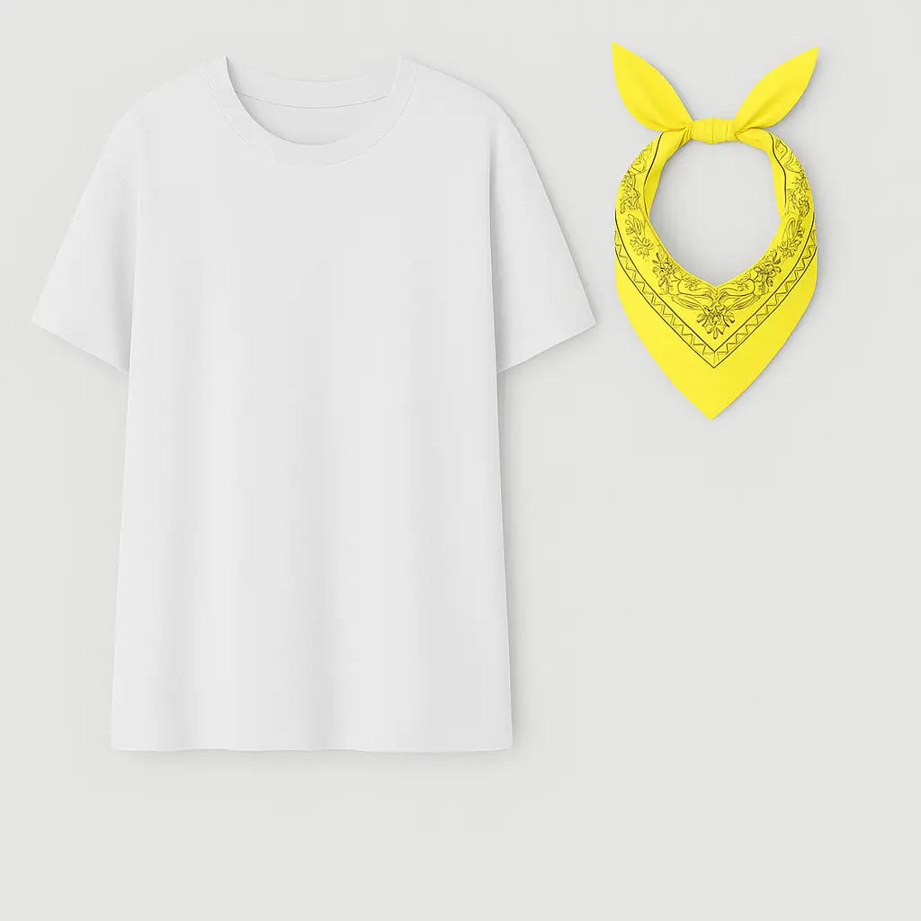 T-shirt bianca oversize con accessorio foulard stile bandana Unica by Dorabella