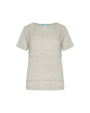 T-shirt combinata in lino e jersey melange con dettagli micro catene NATURALE DORABELLA