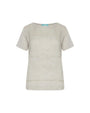 T-shirt combinata in lino e jersey melange con dettagli micro catene NATURALE DORABELLA