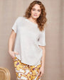 T-shirt combinata in lino e jersey melange con scollo a barca e tasca a toppa NATURALE DORABELLA PIU' XXXL