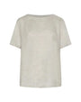 T-shirt combinata in lino e jersey melange con scollo a barca e tasca a toppa NATURALE DORABELLA PIU'