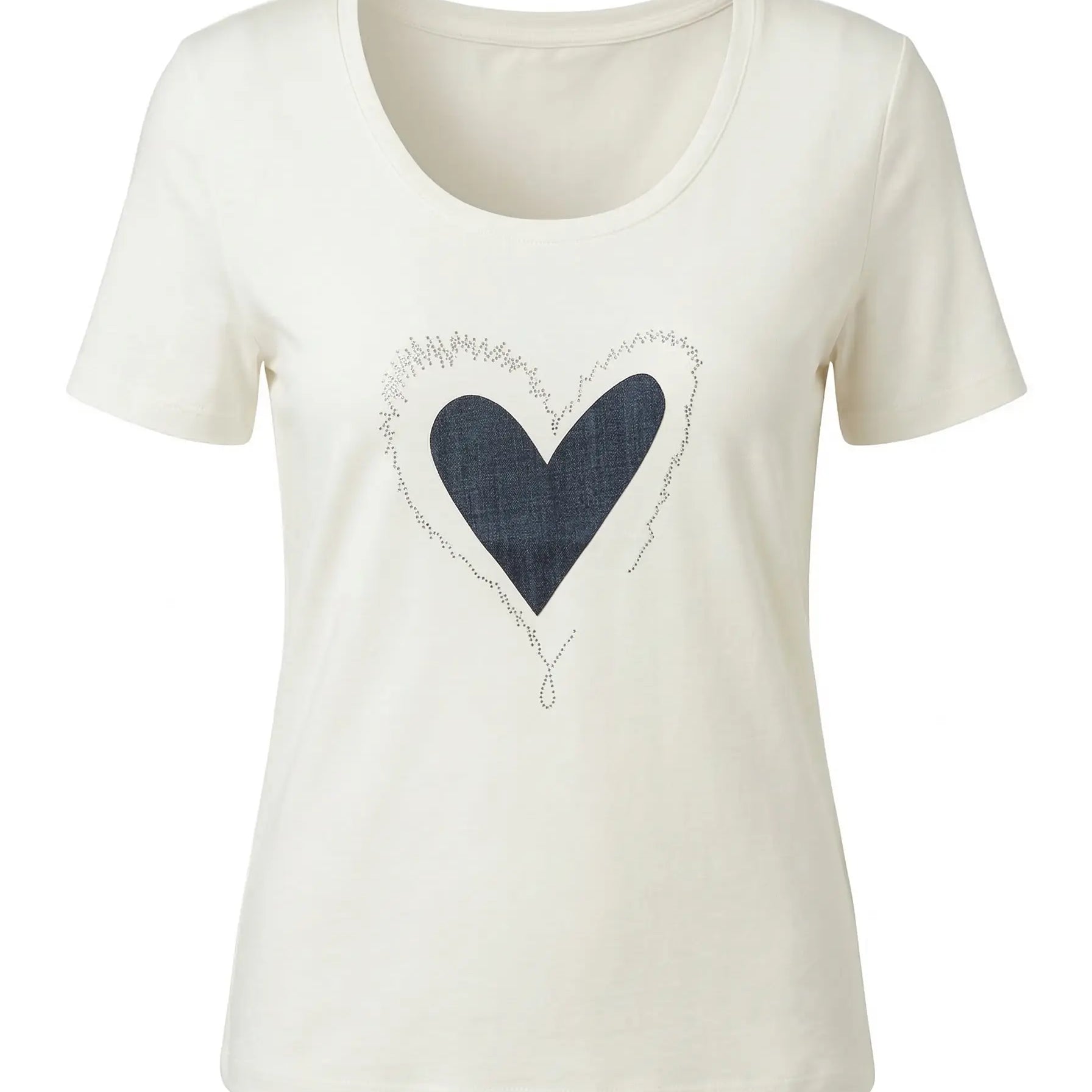 T-shirt con applicazione in denim DORABELLA