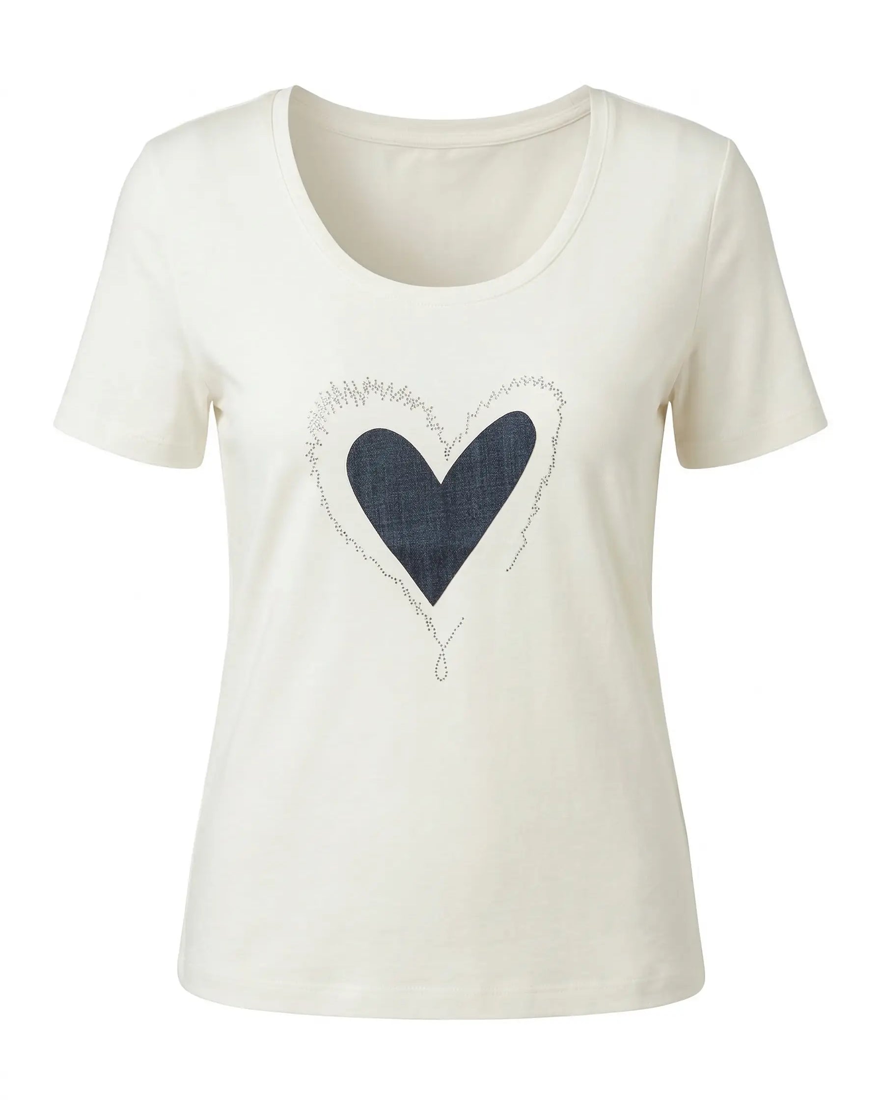 T-shirt con applicazione in denim DORABELLA