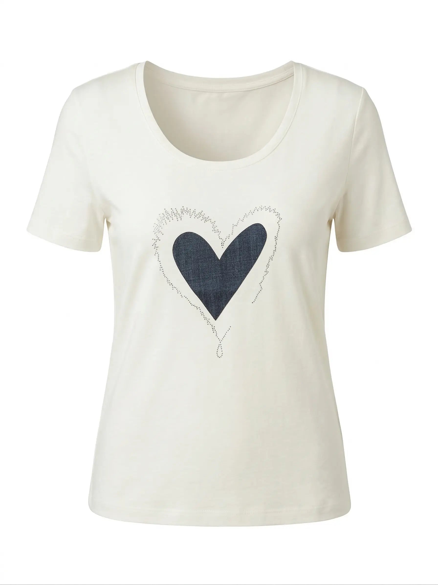 T-shirt con applicazione in denim DORABELLA