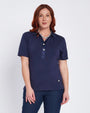 T-shirt con colletto polo e bottoni BLU DORABELLA PIU' XXXL-49