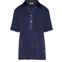 T-shirt con colletto polo e bottoni BLU DORABELLA PIU'