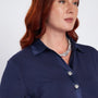T-shirt con colletto polo e bottoni BLU DORABELLA PIU'