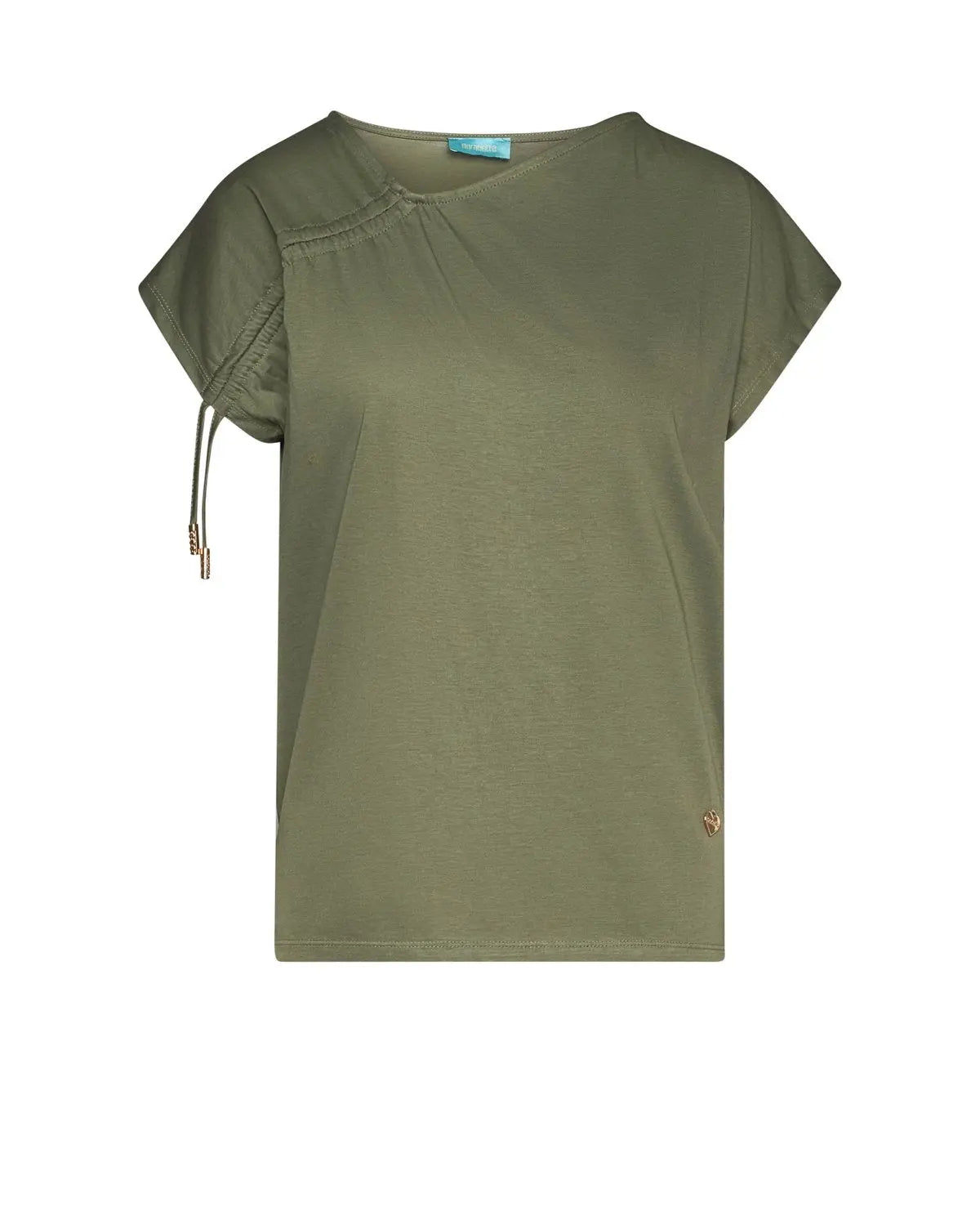 T-shirt con coulisse asimmetrica laterale MILITARE DORABELLA