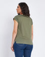 T-shirt con coulisse asimmetrica laterale MILITARE DORABELLA