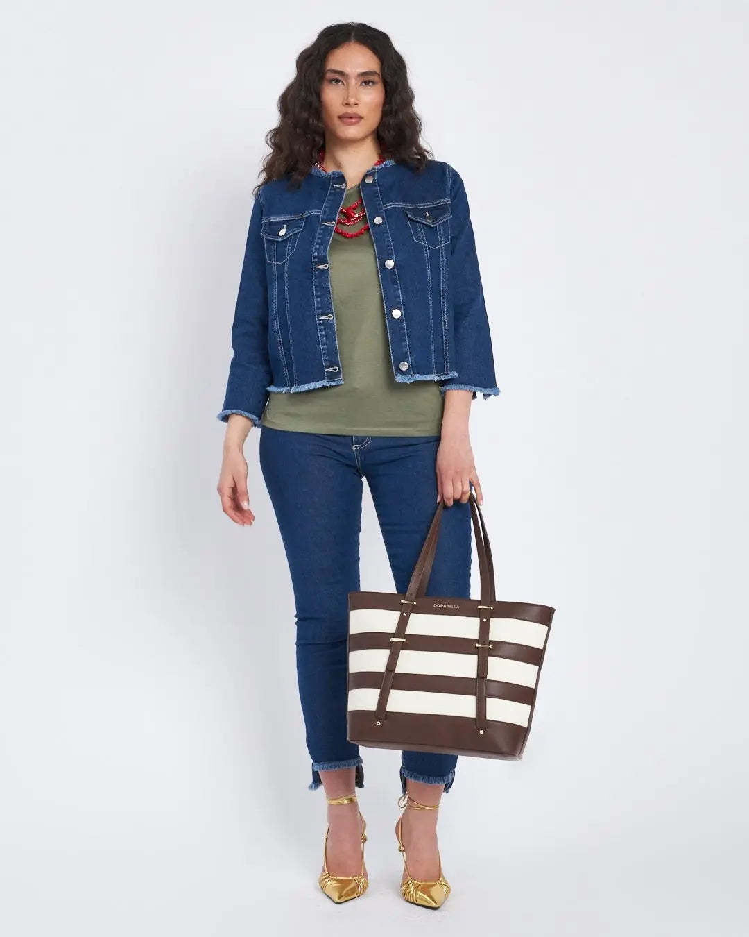 T-shirt con coulisse asimmetrica laterale MILITARE DORABELLA