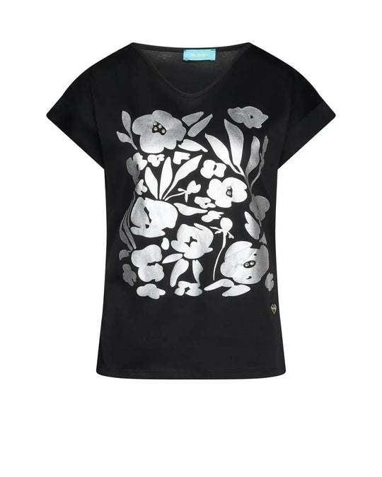 T-shirt con design laserizzato e castoni DORABELLA