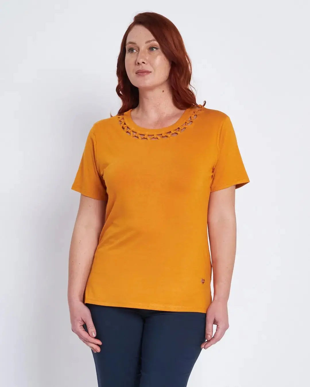 T-shirt con inserto effetto rete CURCUMA DORABELLA PIU'
