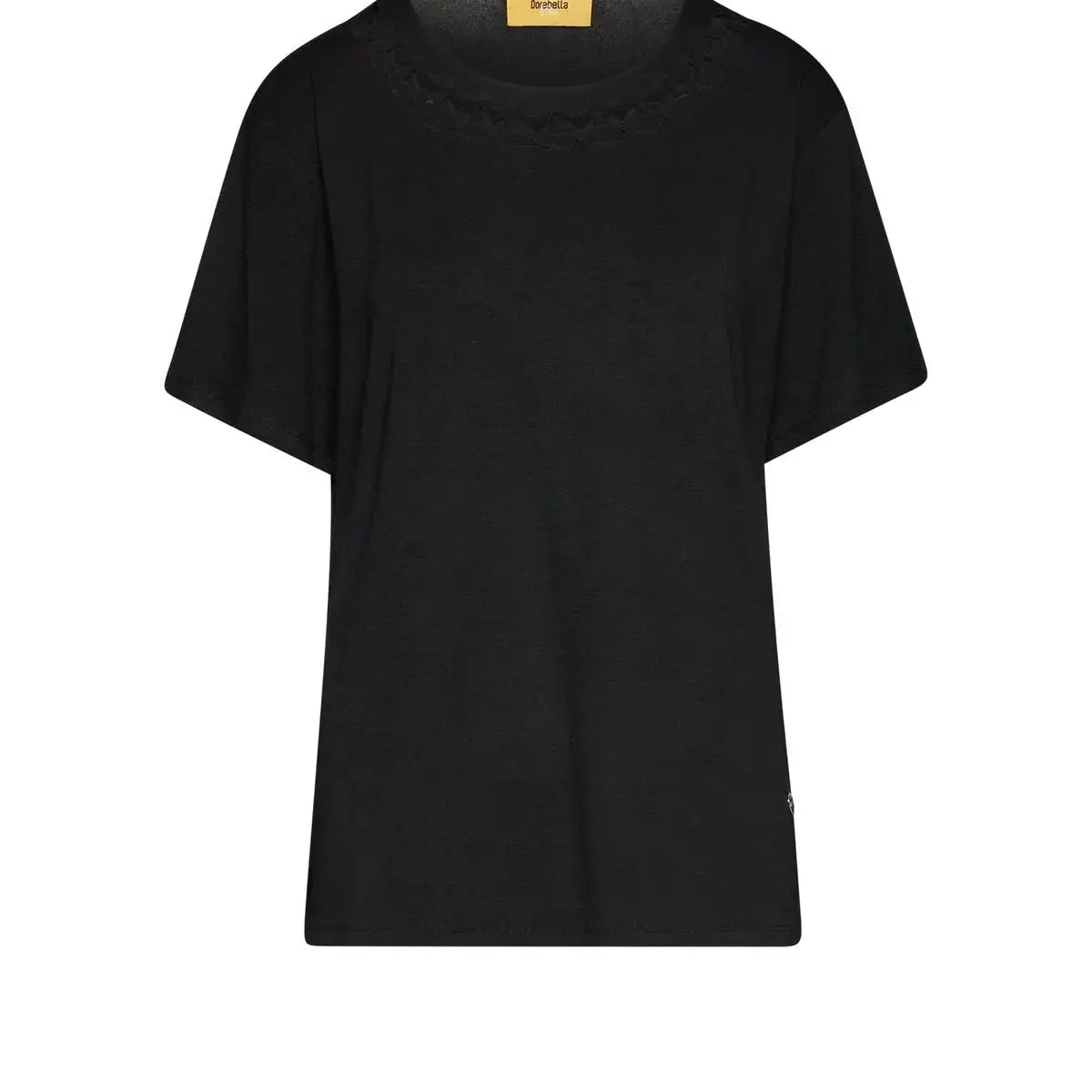 T-shirt con inserto effetto rete NERO DORABELLA PIU'