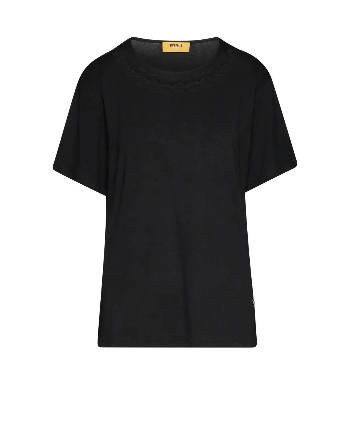 T-shirt con inserto effetto rete NERO DORABELLA PIU'