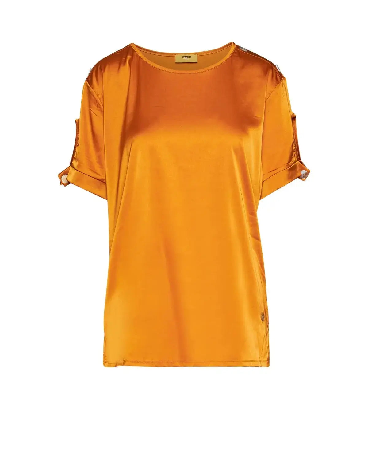 T-shirt con inserto frontale in satin e spacchi CURCUMA DORABELLA PIU'