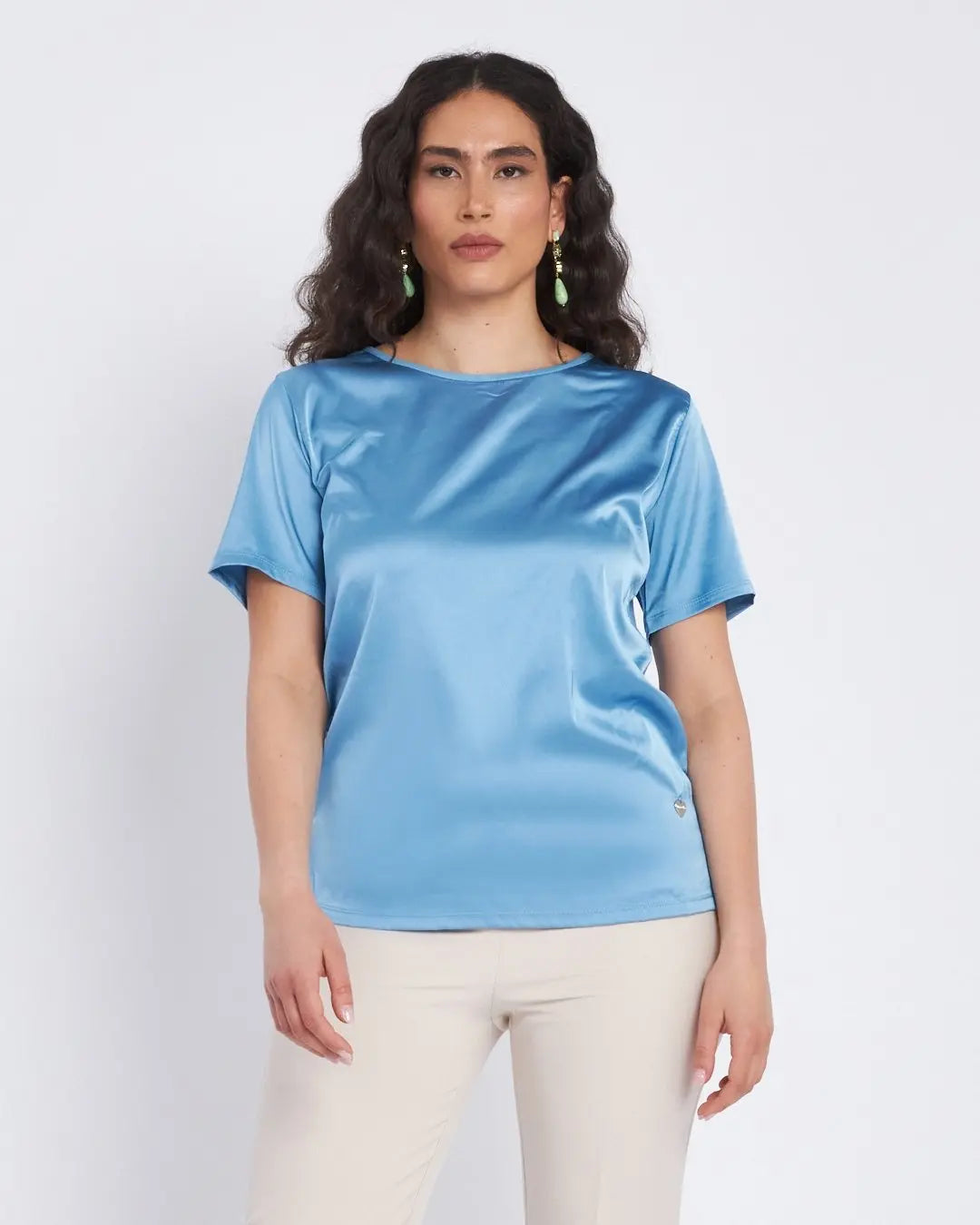 T-shirt con inserto in raso frontale CABANA BLUE DORABELLA XXXL