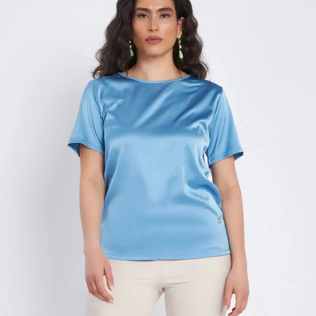 T-shirt con inserto in raso frontale CABANA BLUE DORABELLA XXXL