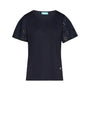 T-shirt con maniche in sangallo BLU DORABELLA