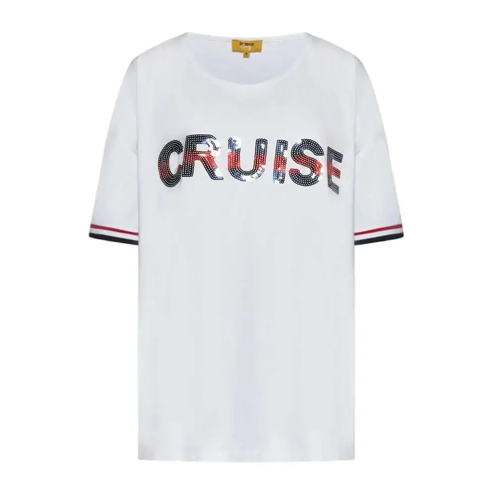 T-shirt con paillettes cruise BIANCO DORABELLA CURVY XL