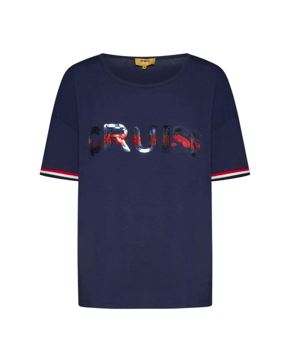 T-shirt con paillettes cruise BLU-NAVY DORABELLA CURVY XL