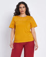 T-shirt con pizzo traforato al girocollo SOLE DORABELLA