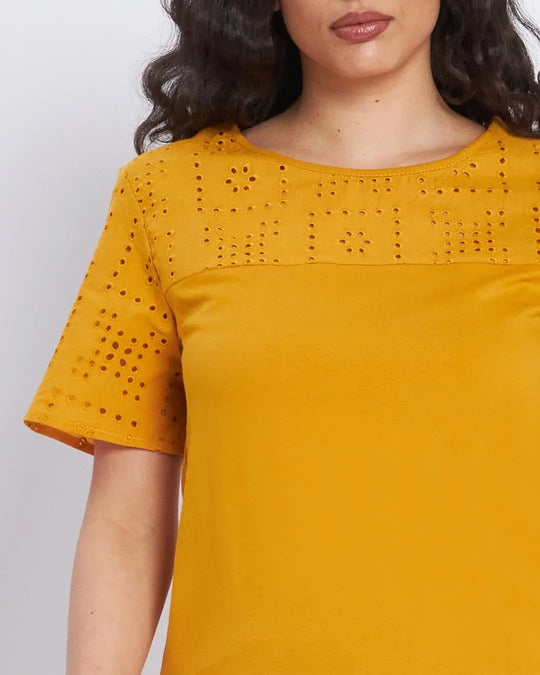 T-shirt con pizzo traforato al girocollo SOLE DORABELLA XXXL