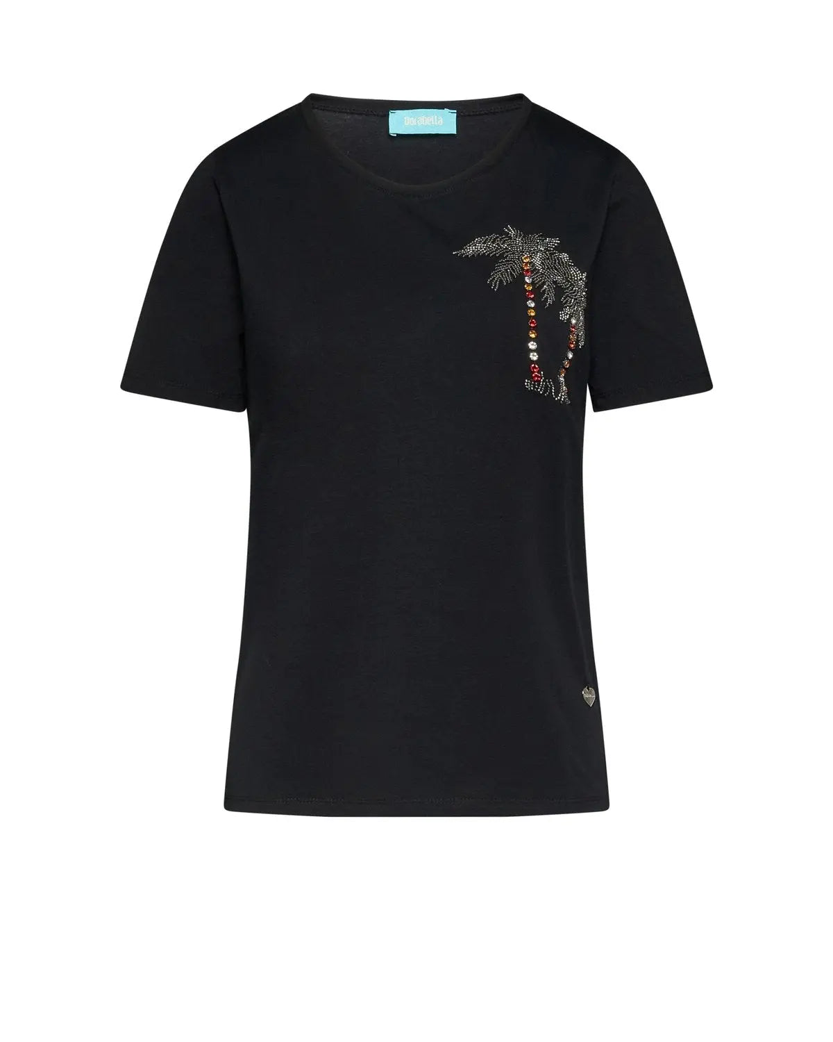 T-shirt con ricamo lato cuore NERO DORABELLA