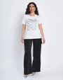 T-shirt con ricamo paillettes animalier BIANCO DORABELLA
