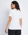 T-shirt con ricamo paillettes animalier BIANCO DORABELLA