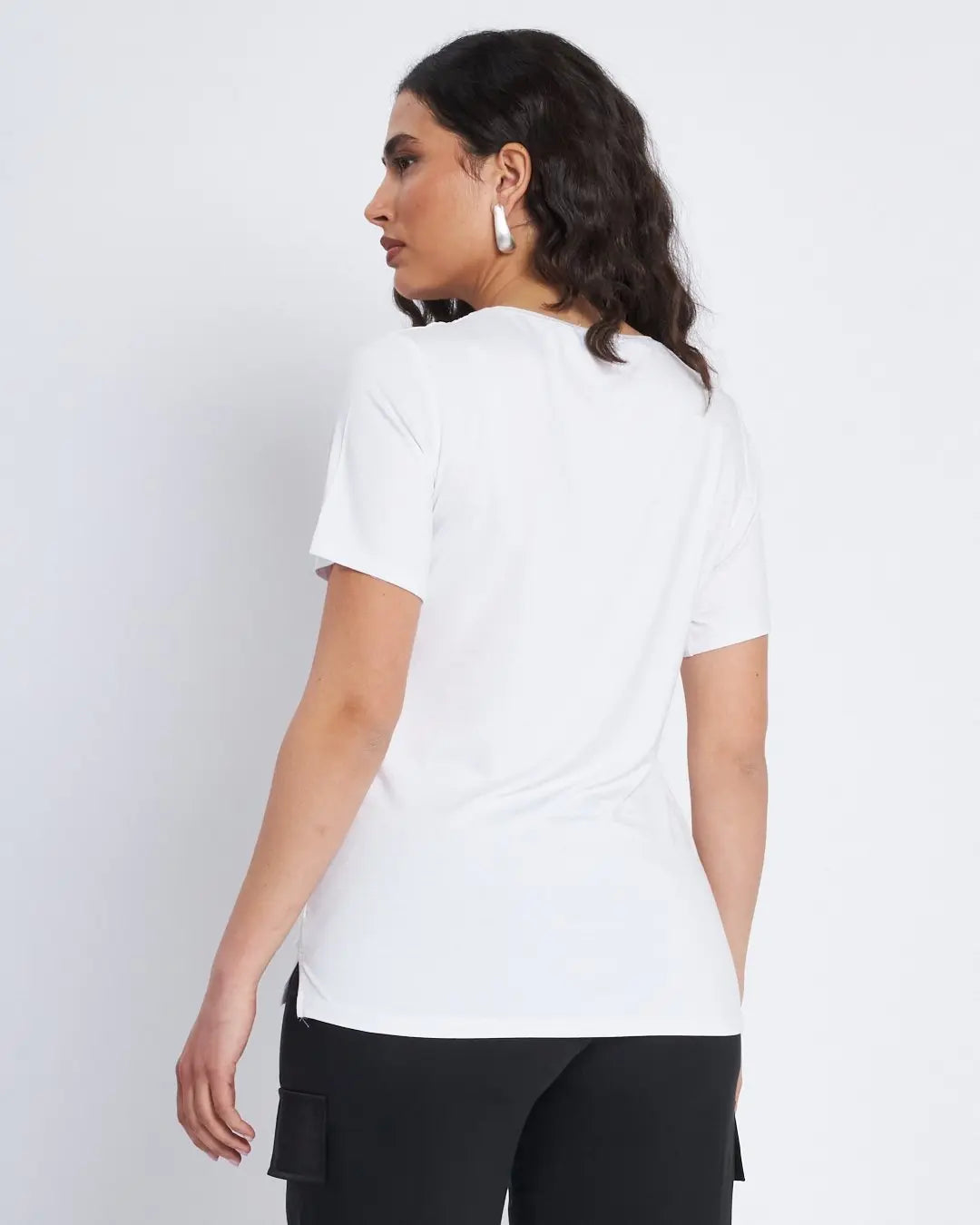 T-shirt con ricamo paillettes animalier BIANCO DORABELLA