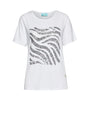 T-shirt con ricamo paillettes animalier BIANCO DORABELLA