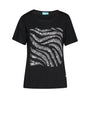 T-shirt con ricamo paillettes animalier NERO DORABELLA