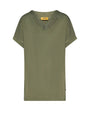 T-shirt con scollo a V e cut out MILITARE DORABELLA PIU'