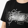T-shirt con stampa e applicazione argento DORABELLA PIU'