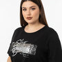 T-shirt con stampa e applicazione argento DORABELLA PIU'