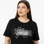 T-shirt con stampa e applicazione argento DORABELLA PIU'