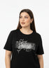 T-shirt con stampa e applicazione argento DORABELLA PIU'