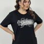 T-shirt con stampa e applicazione argento DORABELLA PIU'