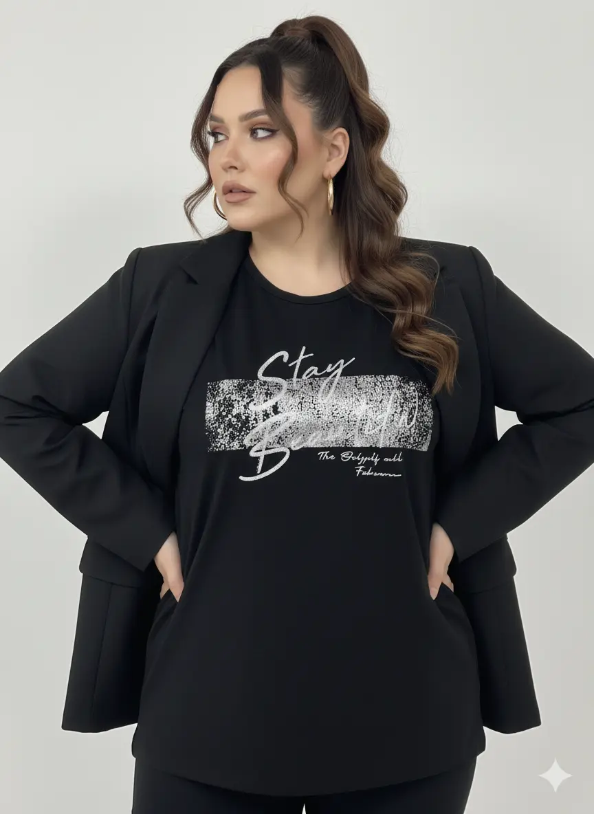 T-shirt con stampa e applicazione argento DORABELLA PIU'