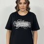 T-shirt con stampa e applicazione argento DORABELLA PIU'