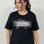 T-shirt con stampa e applicazione argento DORABELLA PIU'