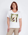 T-shirt con stampa e applicazioni frontali BIANCO DORABELLA PIU'